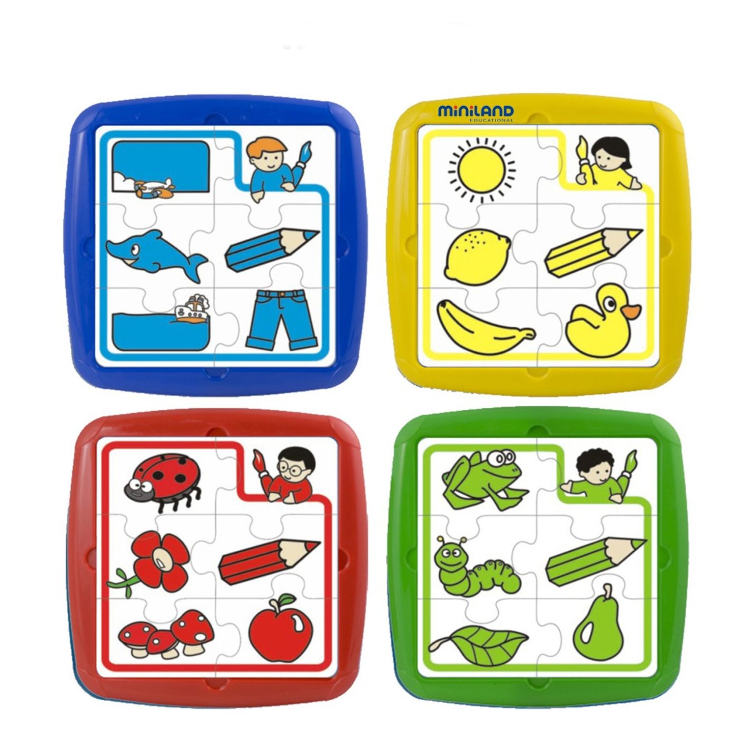 Set de 4 puzzle educative Miniland fotografia produsului