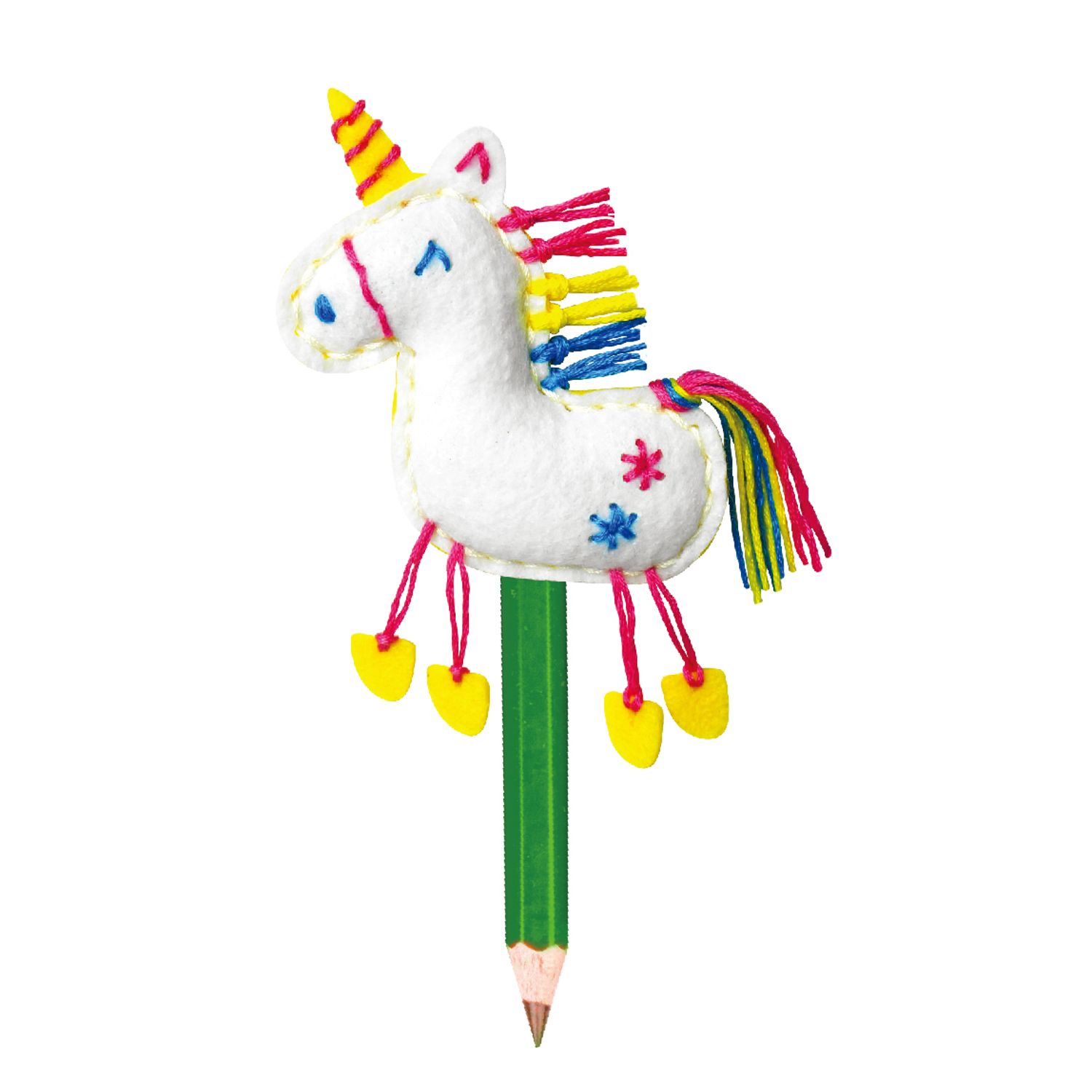 Set de cusut DIY - decoratiune topper pentru creion - Unicorn fotografia produsului View 2 L