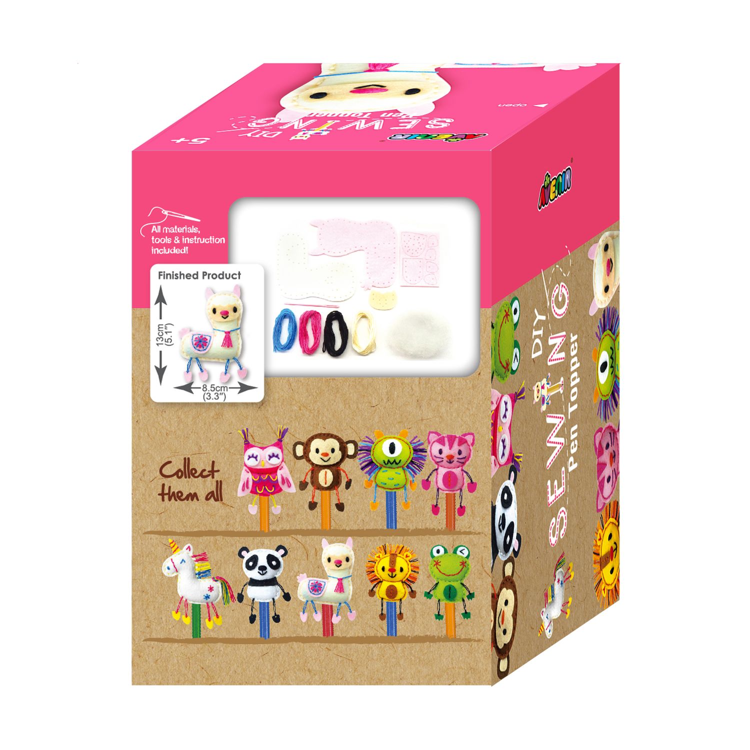 Set de cusut DIY - decoratiune topper pentru creion - Lama fotografia produsului View 4 L