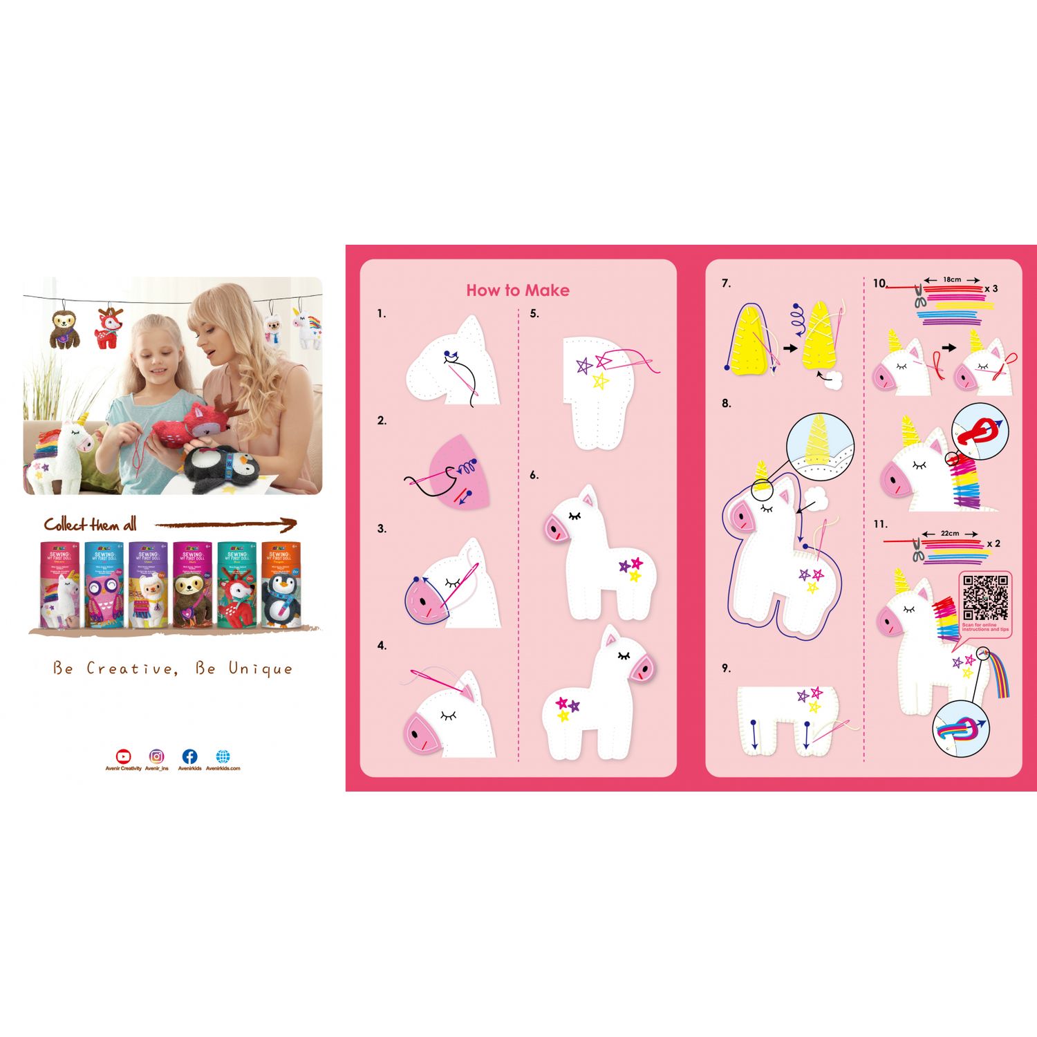 Set de cusut Prima Mea Papusa, Unicorn fotografia produsului View 4 L