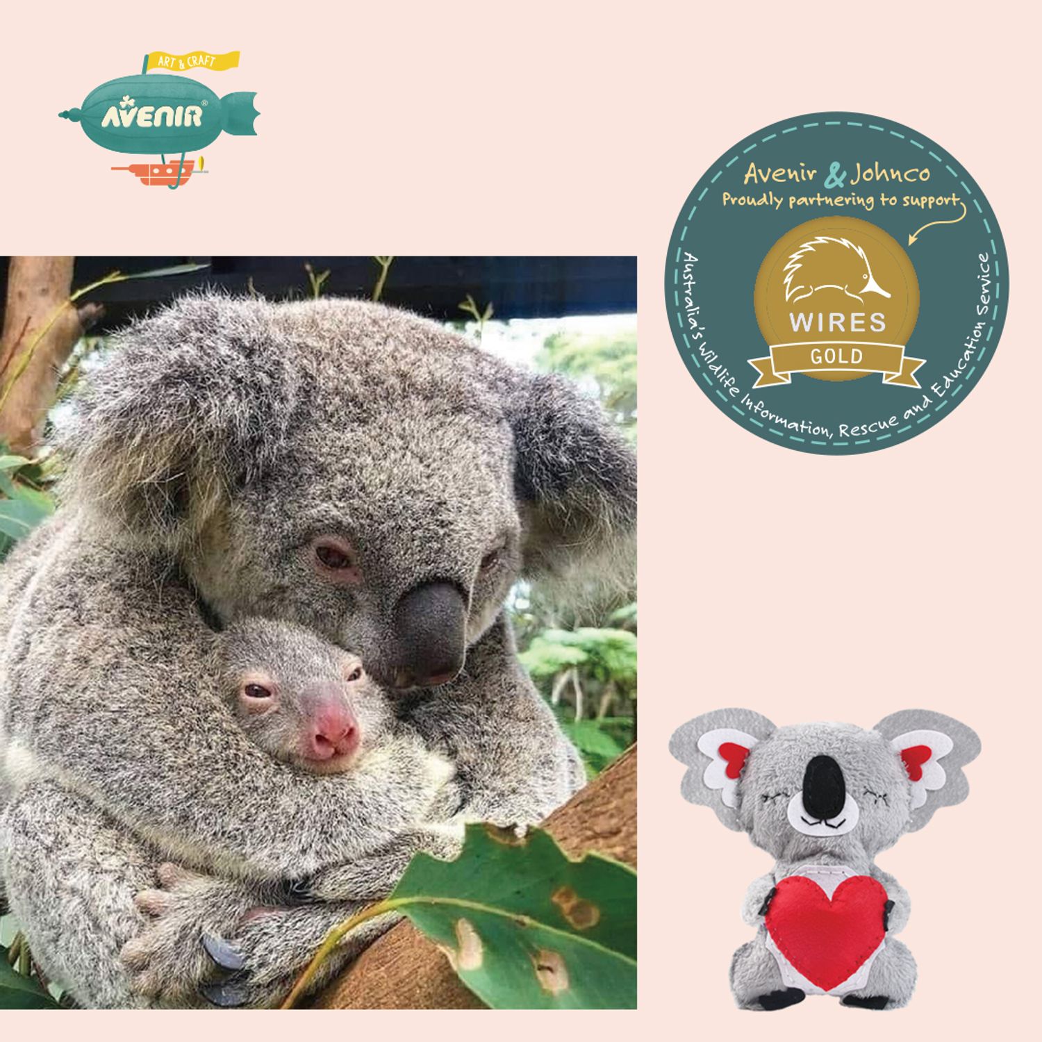 Set de cusut Prima Mea Papusa, Koala cu inima fotografia produsului View 6 L