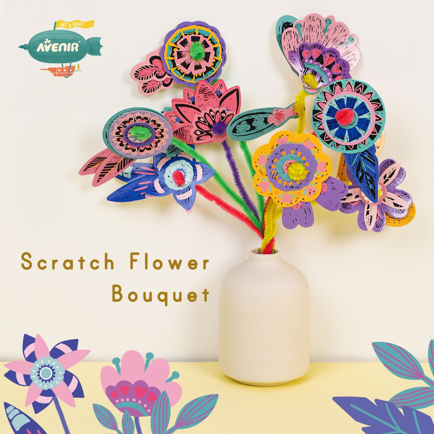 Set creativ de razuit Buchet - Flori fotografia produsului View 3 L