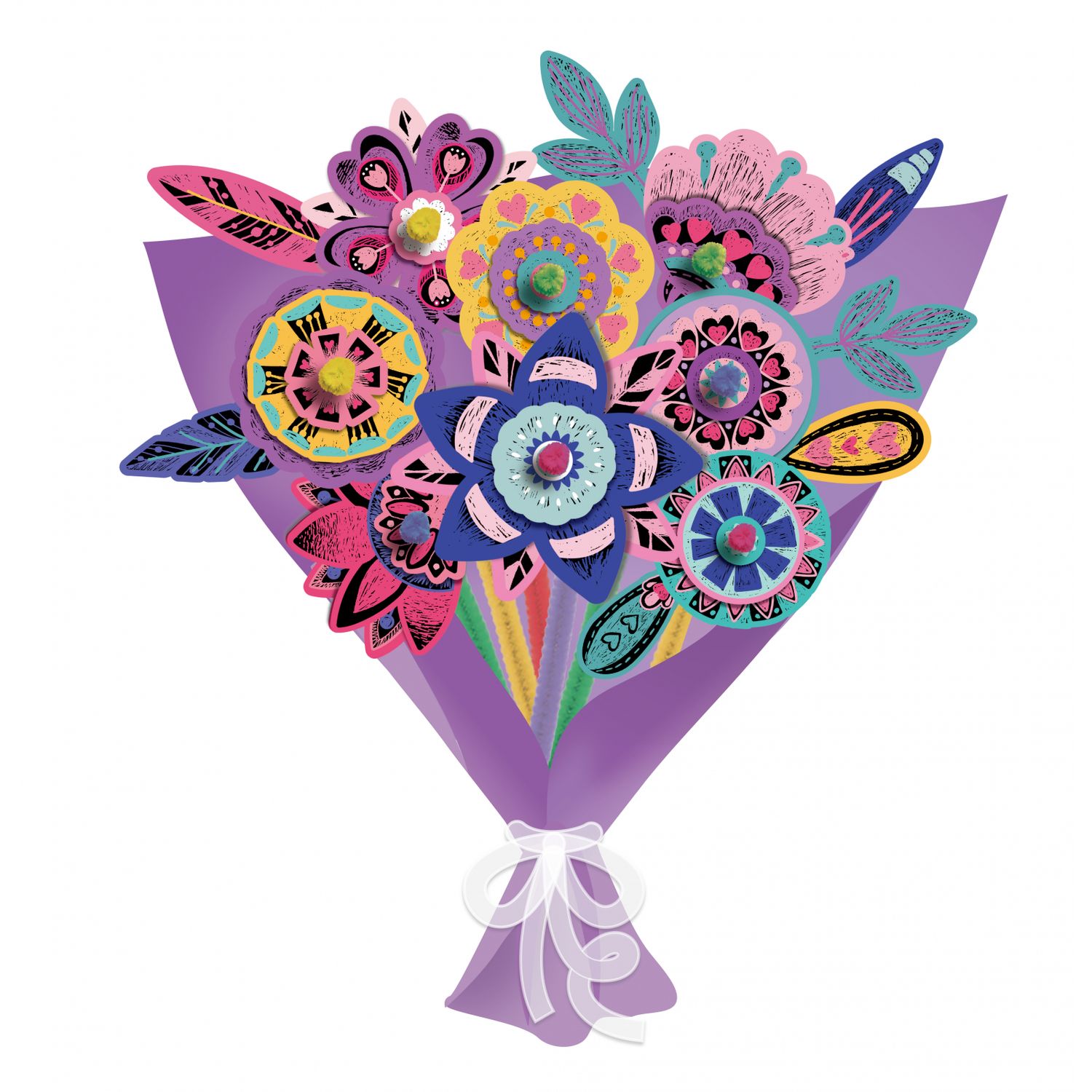 Set creativ de razuit Buchet - Flori fotografia produsului View 2 L