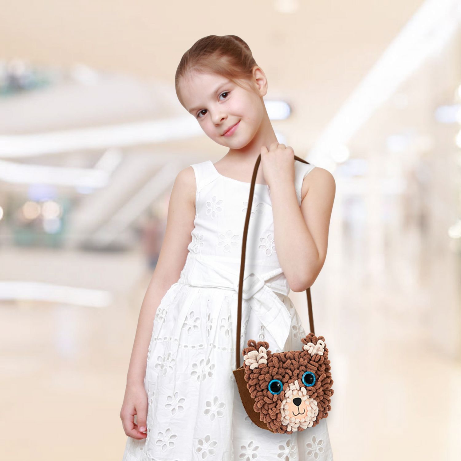 Kit DIY Loopie Fun - Prima mea geanta de plus bucle, Ursulet fotografia produsului View 2 L