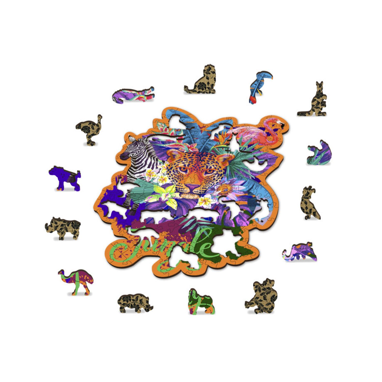 Puzzle din lemn, Jungla, 155 piese fotografia produsului View 3 L