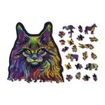 Puzzle din lemn, Pisica curcubeu, 140 piese fotografia produsului View 3 S