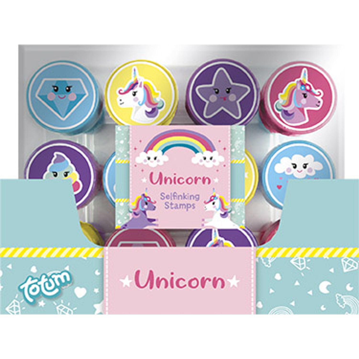 Set 12 stampile cu unicorni cu tus propriu fotografia produsului View 2 L