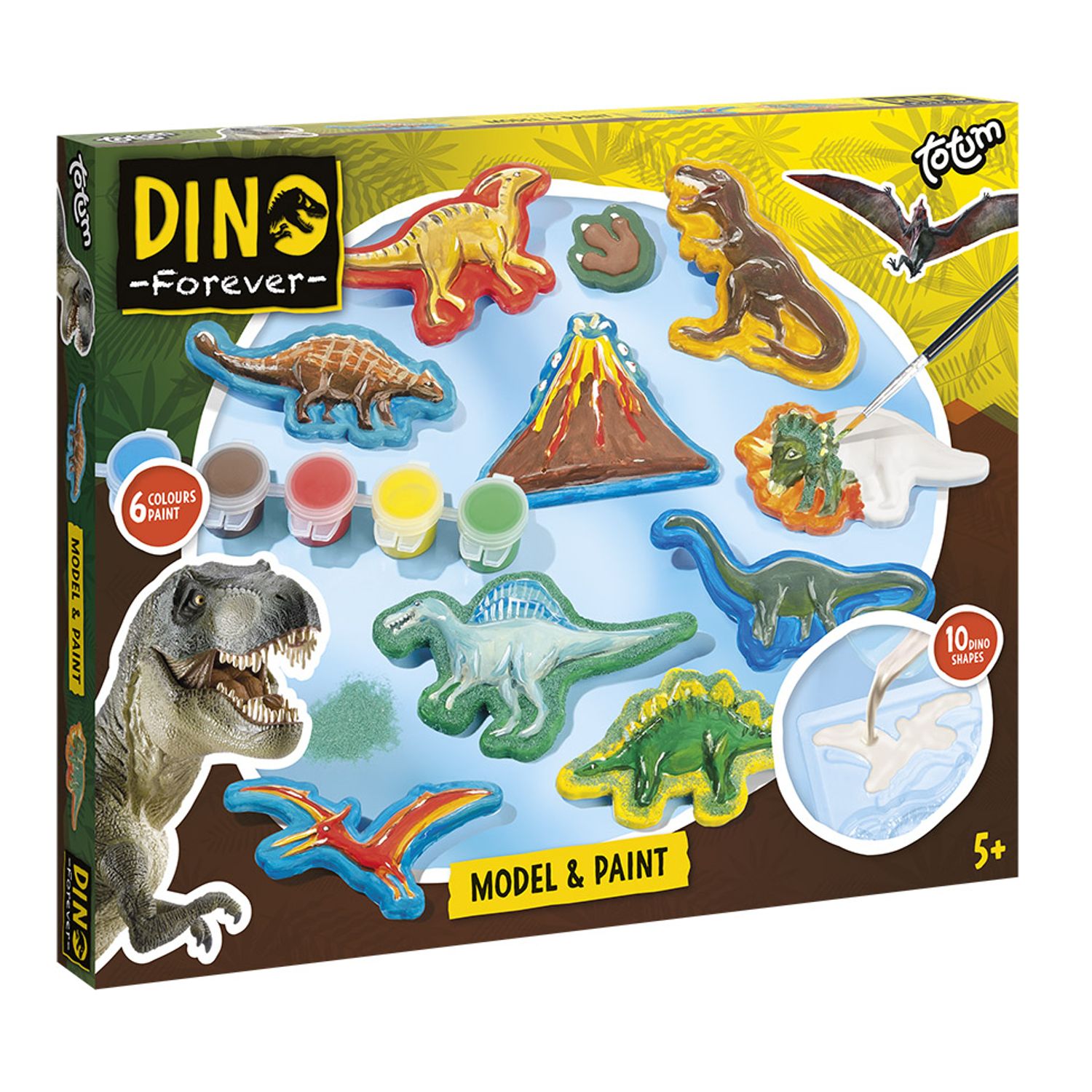 Set creativ DIY Modeleaza si picteaza dinozauri fotografia produsului