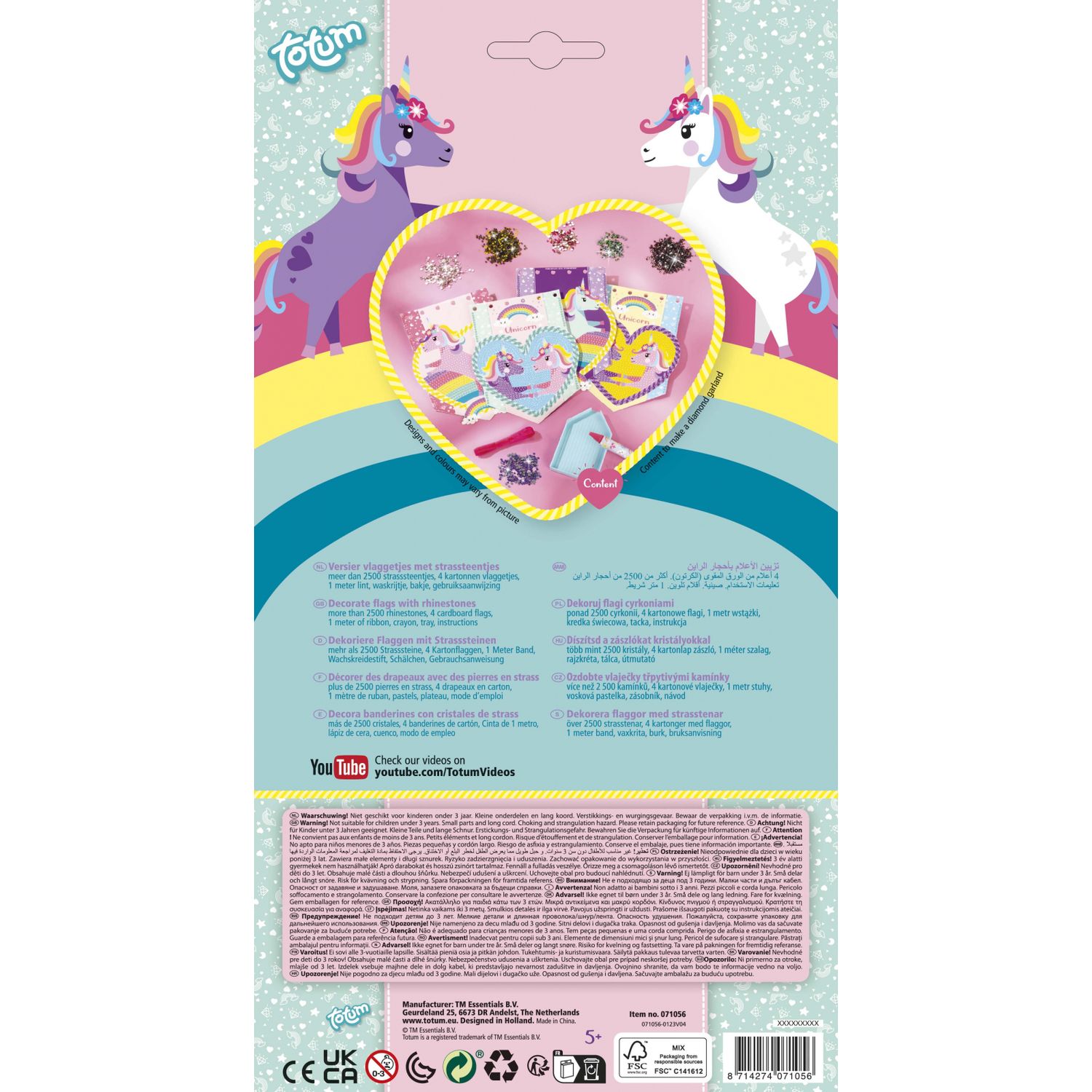 Set creativ DIY cu diamante - unicorni cu slipici fotografia produsului View 2 L