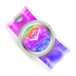 Ceas analog pentru copii cu bratara din silicon slap-on, Curcubeu magic fotografia produsului View 2 S