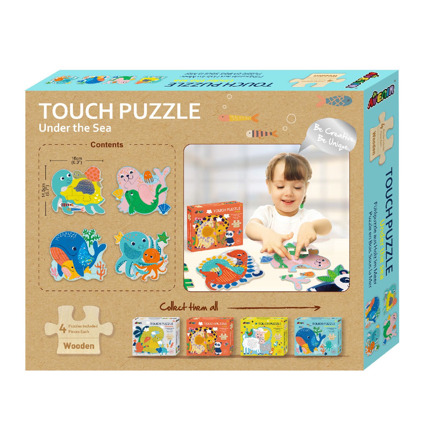 Puzzle tactil din lemn - Subacvatic fotografia produsului View 6 L