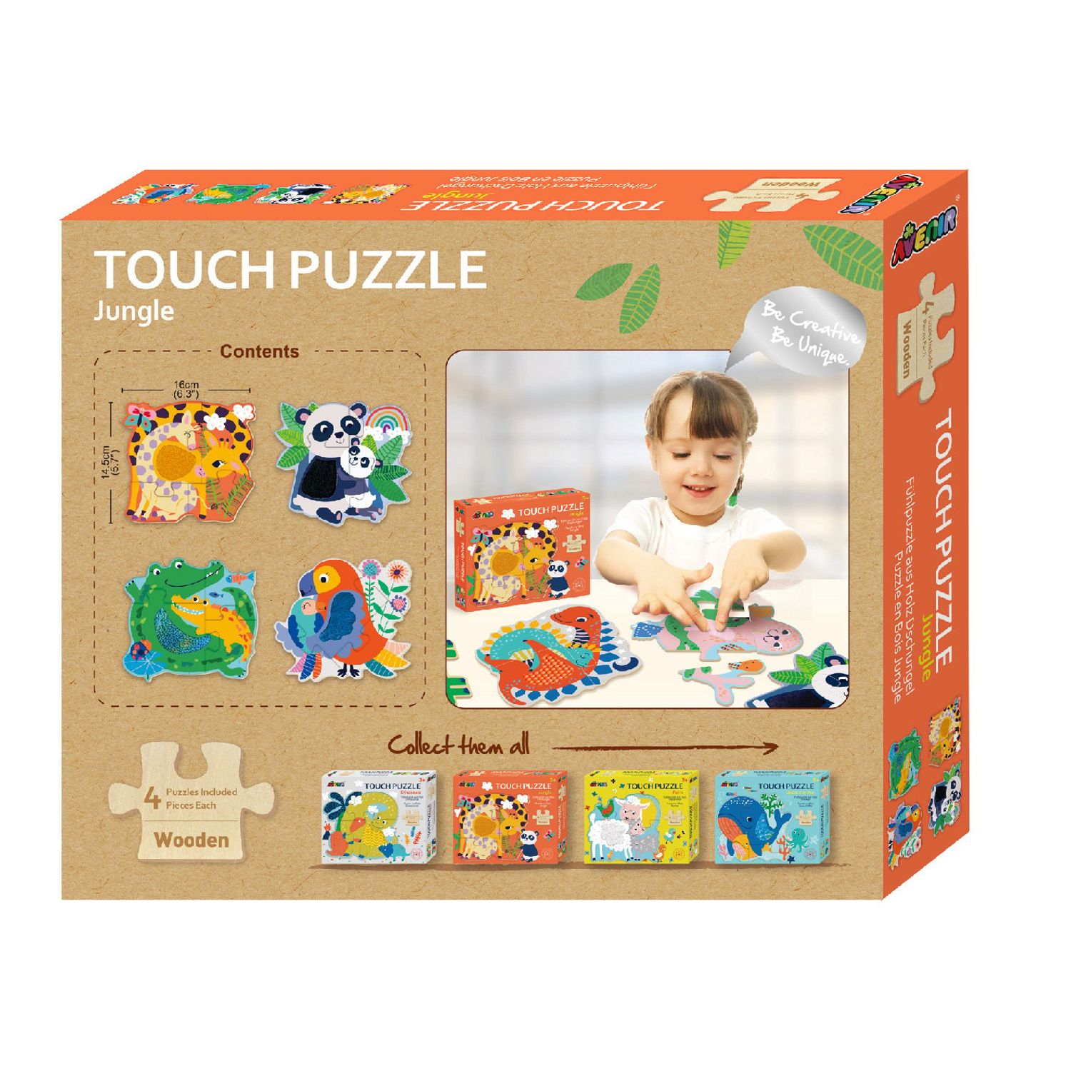 Puzzle tactil din lemn - Jungla fotografia produsului View 4 L