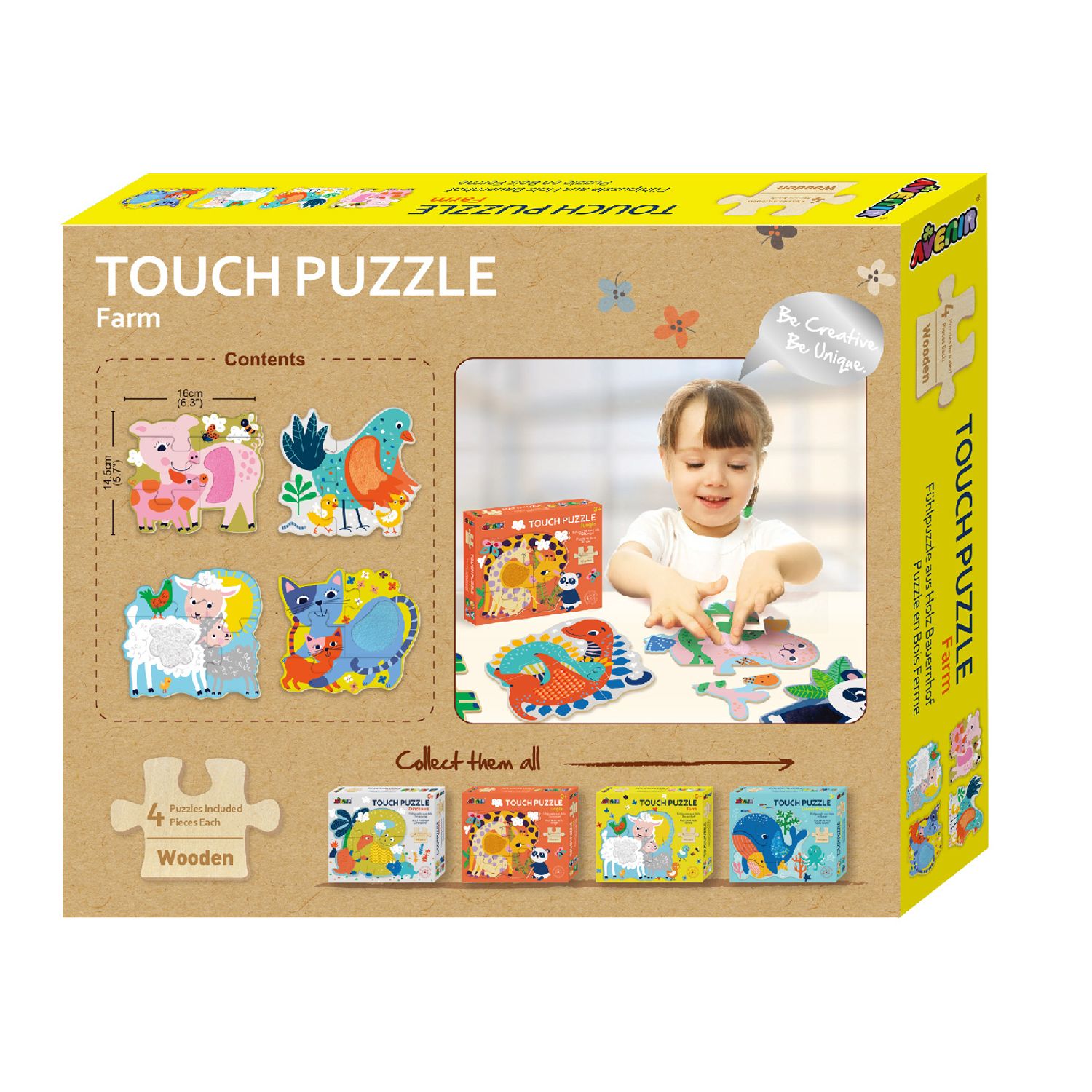 Puzzle tactil din lemn - Ferma fotografia produsului View 3 L