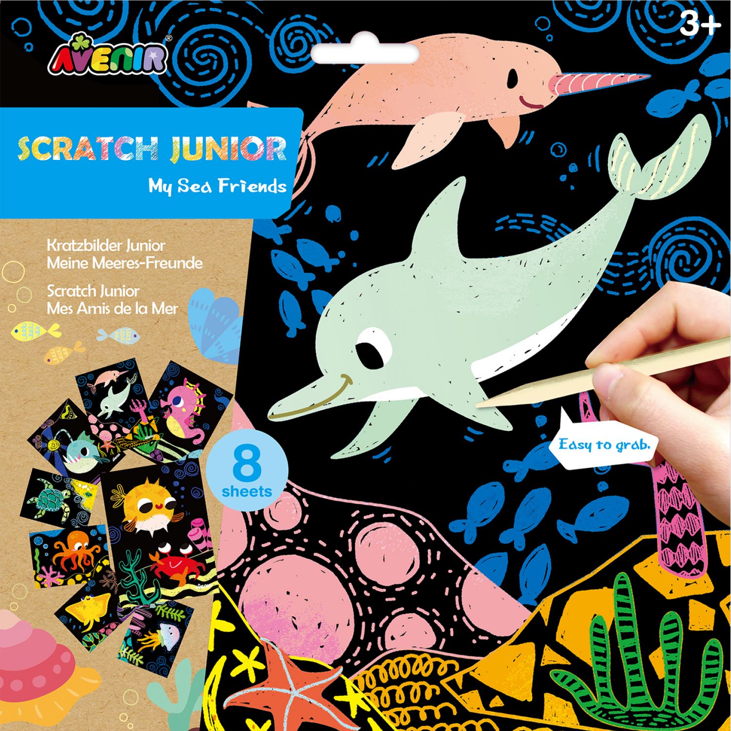 Set de razuit Scratch Junior - Prietenii mei marini fotografia produsului