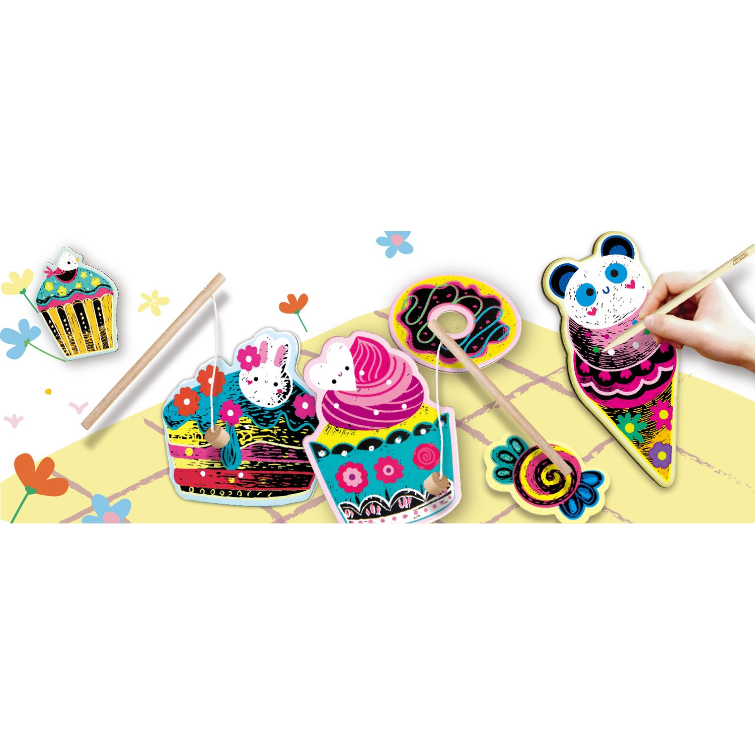 Joc de pescuit 2in1 razuibil - Scratch N Catch-Desert delicios fotografia produsului View 2 L