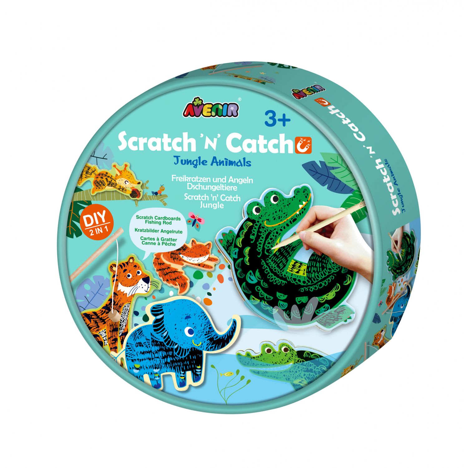 Joc de pescuit 2in1 razuibil - Scratch N Catch- Animale Jungla fotografia produsului