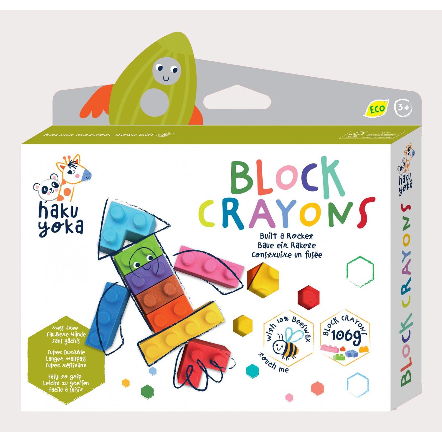 Creioane cerate interconectabile Block Crayons - Racheta, Haku Yoka fotografia produsului