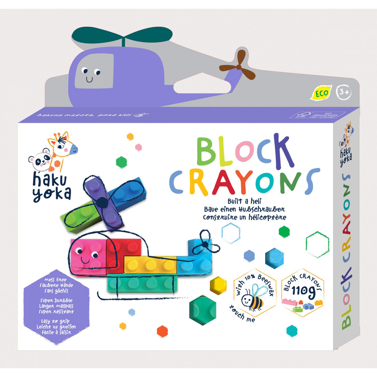 Creioane cerate interconectabile Block Crayons - Elicopter, Haku Yoka fotografia produsului