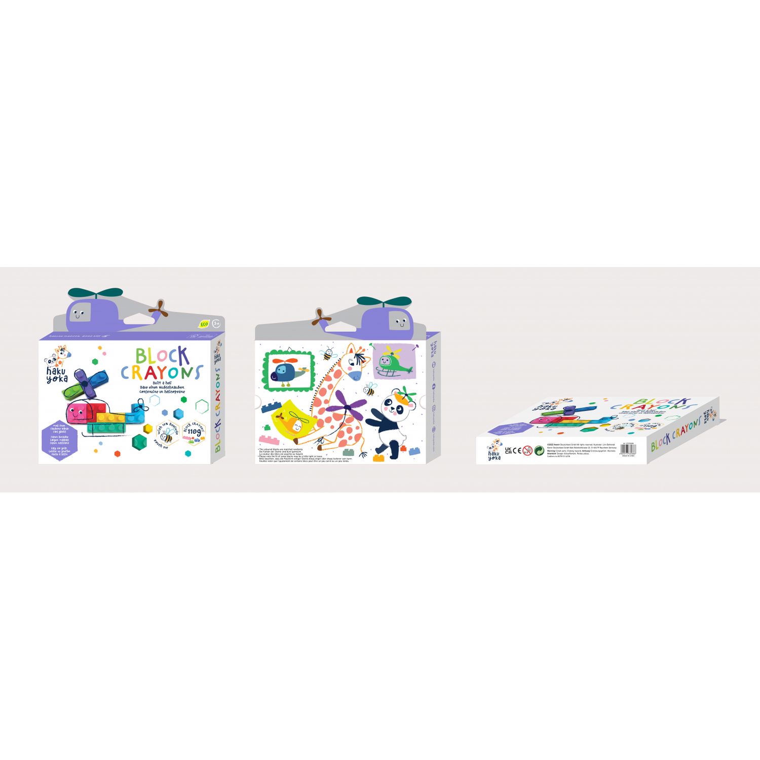 Creioane cerate interconectabile Block Crayons - Elicopter, Haku Yoka fotografia produsului View 5 L