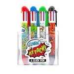 Pix multicolor cu 6 culori si mecanism retractabil Comic Attack fotografia produsului View 2 S