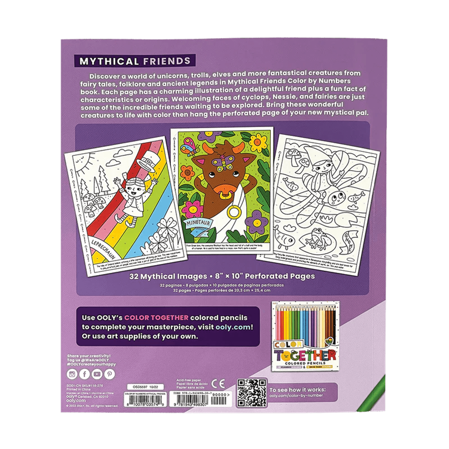 Carte de colorat pe numere - Prieteni mitologici fotografia produsului View 3 L