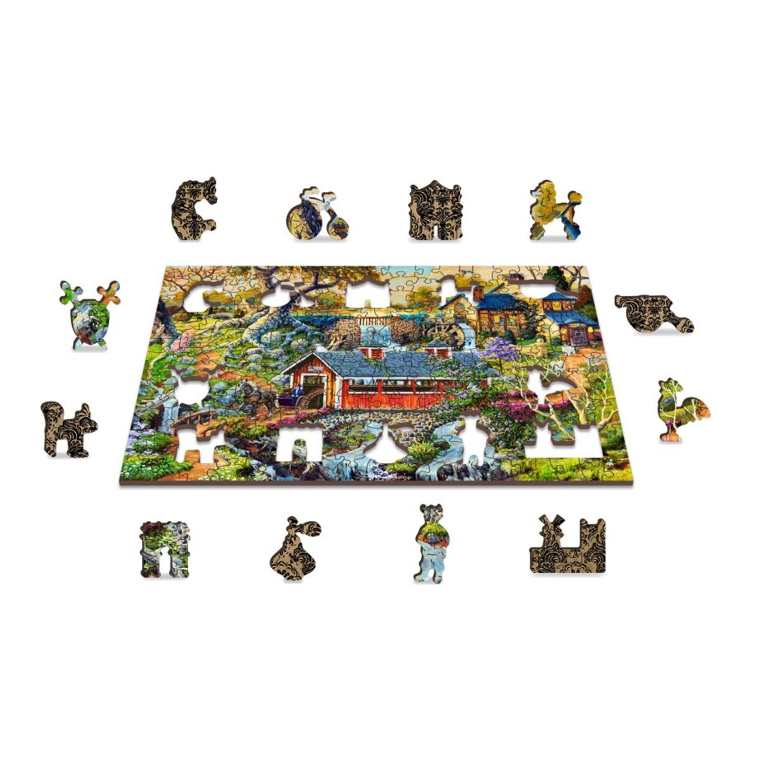 Puzzle din lemn, Viata la tara, 200 piese fotografia produsului View 4 L