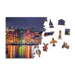 Puzzle din lemn, Amsterdam noaptea, 200 piese fotografia produsului View 3 S