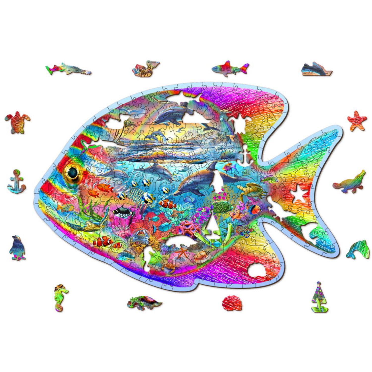 Puzzle din lemn, Pestisorul fermecat, 250 piese fotografia produsului View 4 L