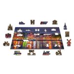 Puzzle din lemn, Amsterdam noaptea, 200 piese fotografia produsului View 4 S