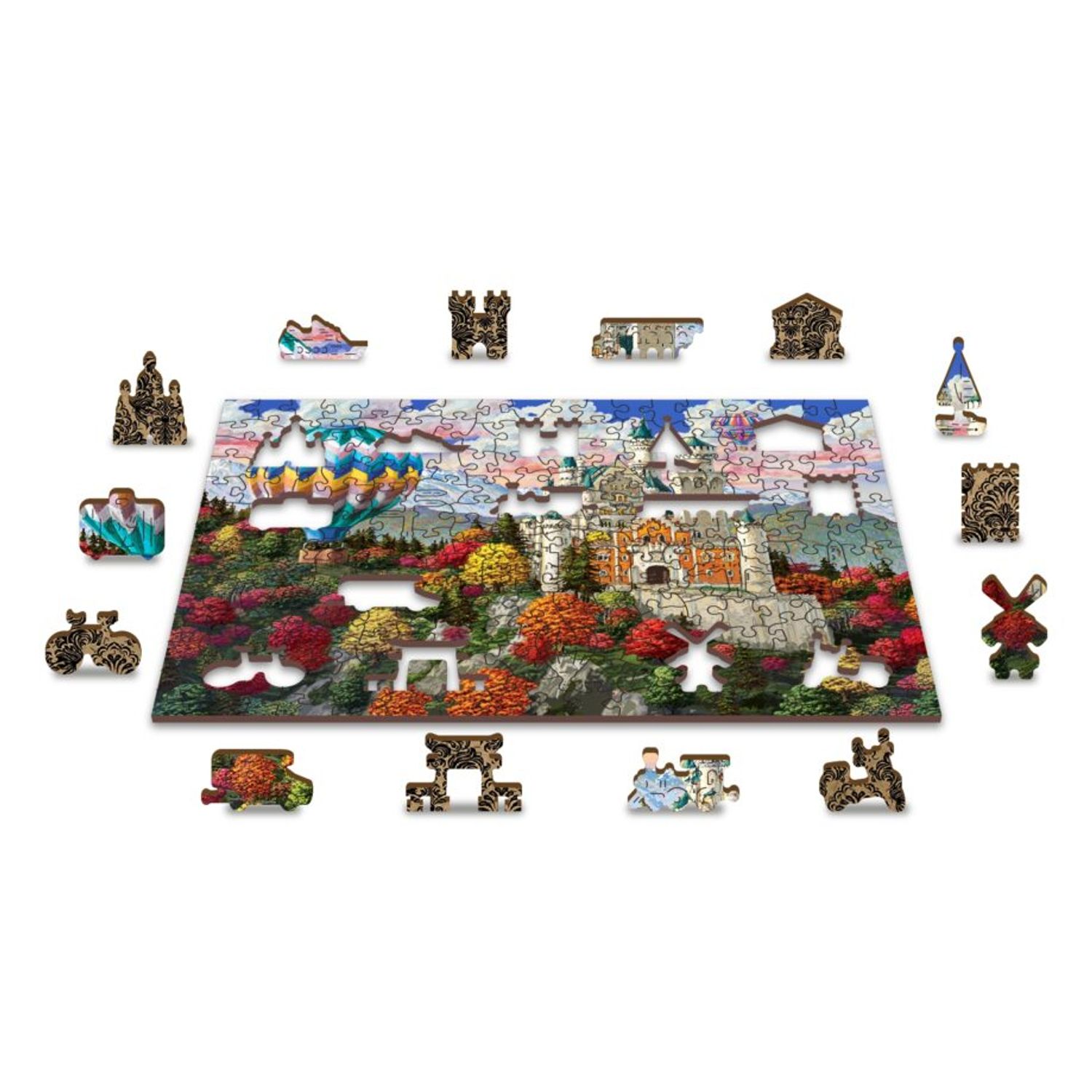 Puzzle din lemn, Castelul Neuschwanstein, 200 piese fotografia produsului View 4 L