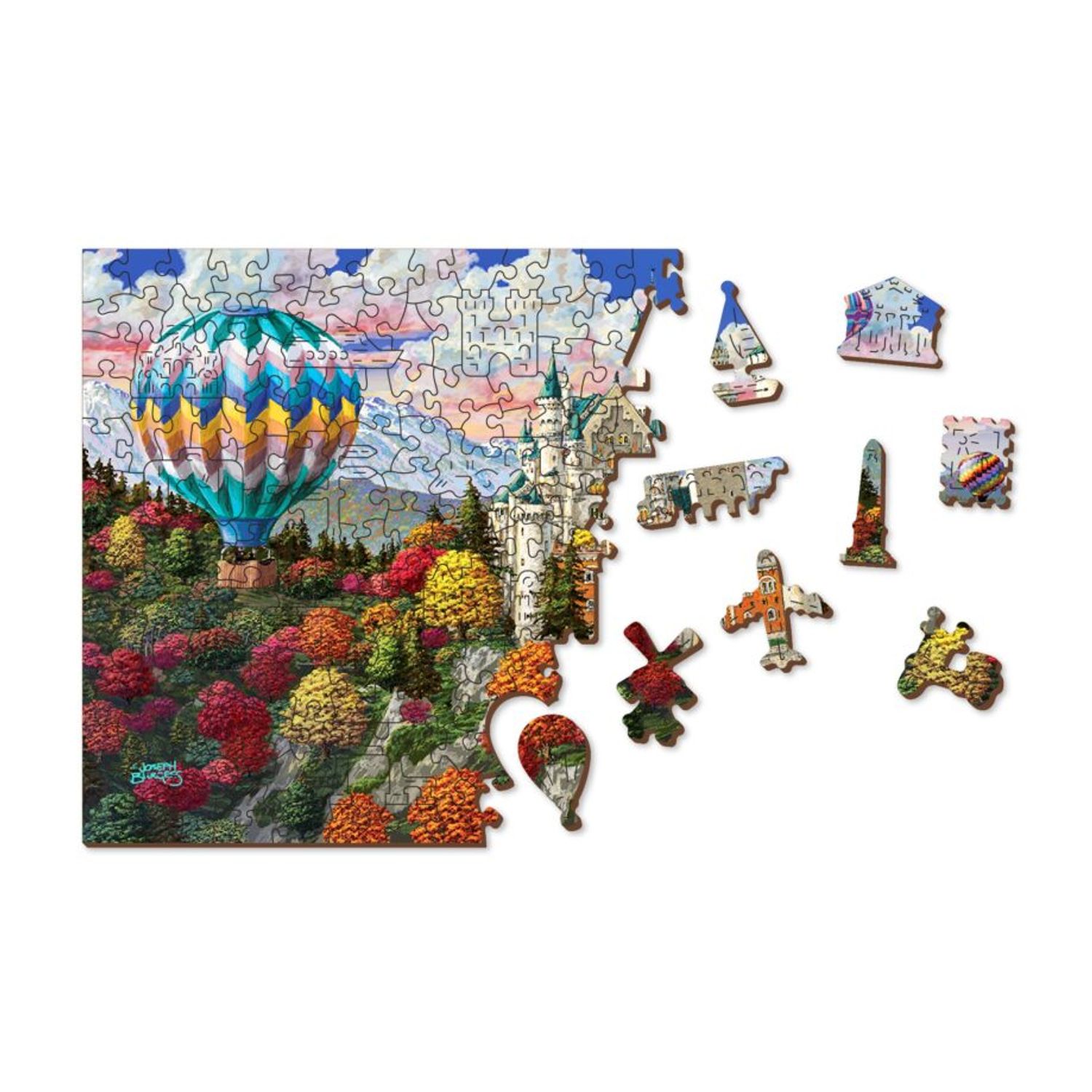 Puzzle din lemn, Castelul Neuschwanstein, 200 piese fotografia produsului View 3 L