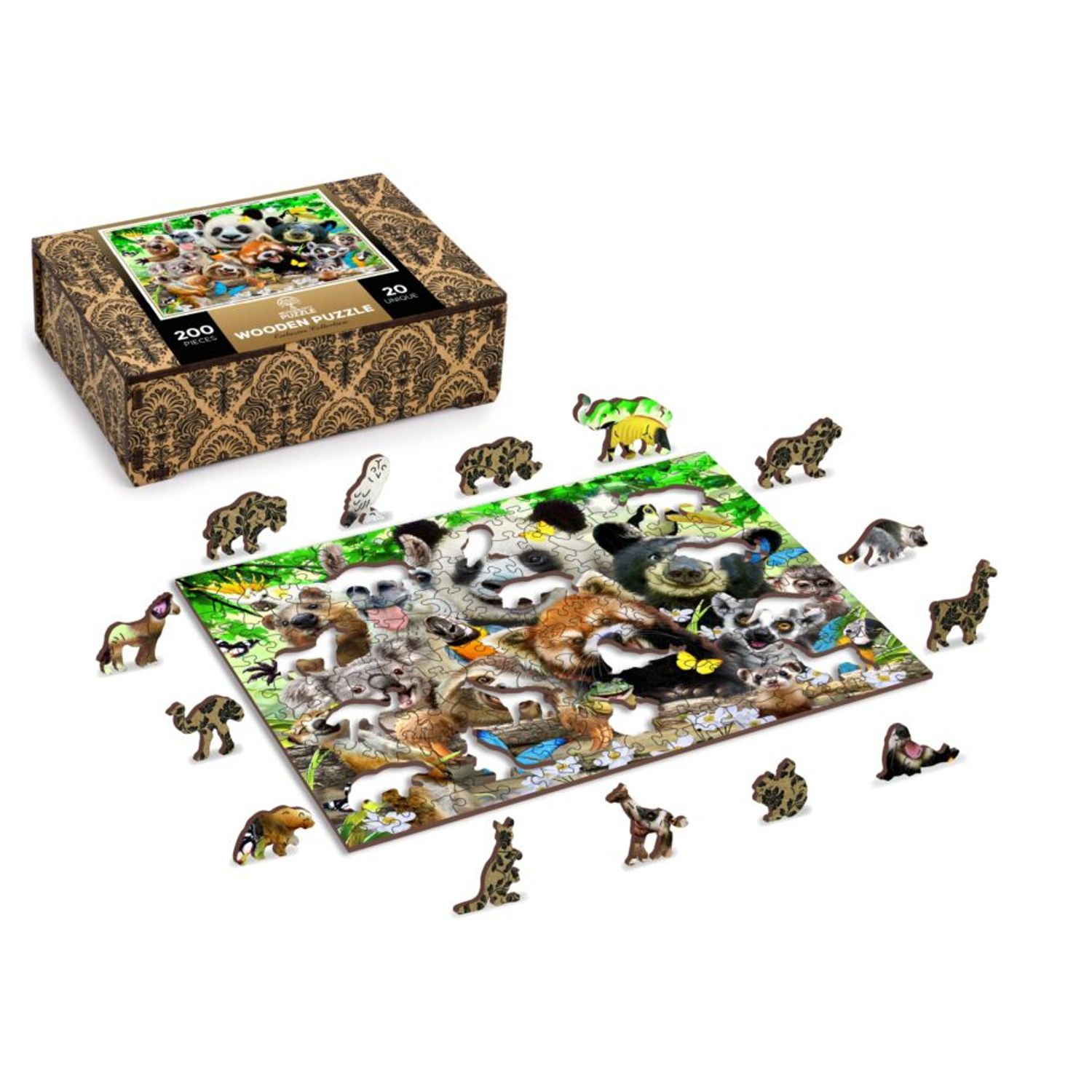 Puzzle din lemn, Paradisul ursilor, 200 piese fotografia produsului View 2 L