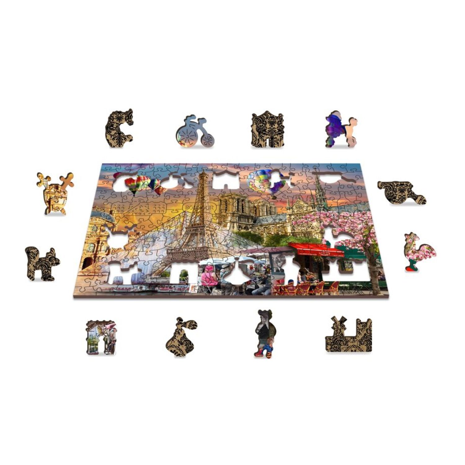 Puzzle din lemn, Primavara la Paris, 200 piese fotografia produsului View 4 L