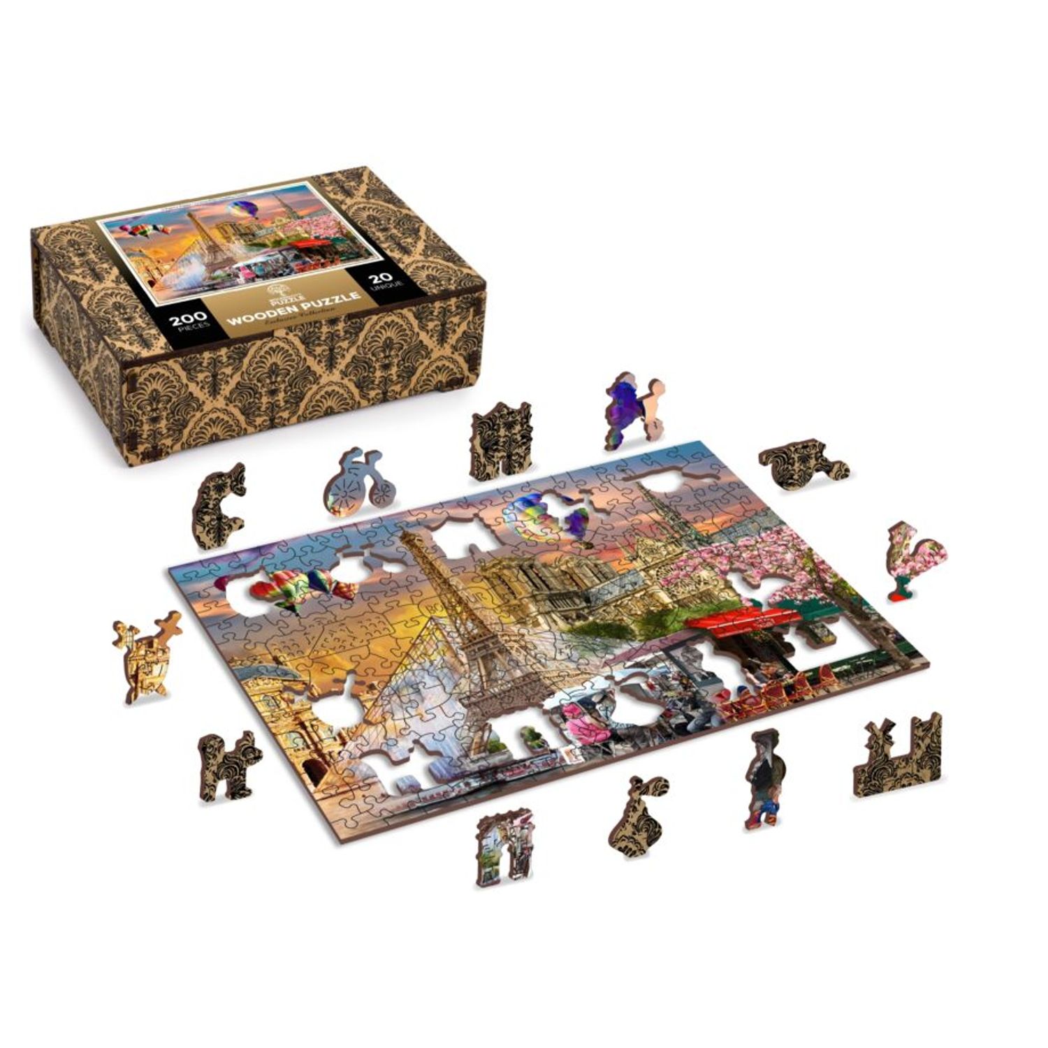 Puzzle din lemn, Primavara la Paris, 200 piese fotografia produsului View 2 L