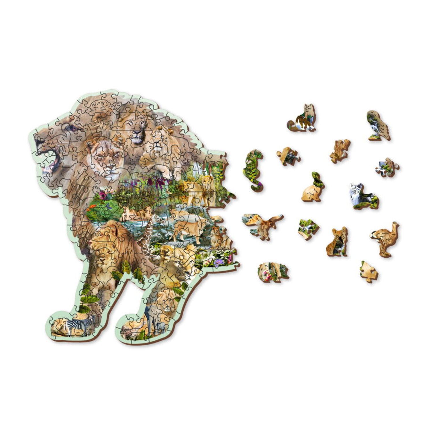 Puzzle din lemn, Regele junglei, 250 piese fotografia produsului View 3 L