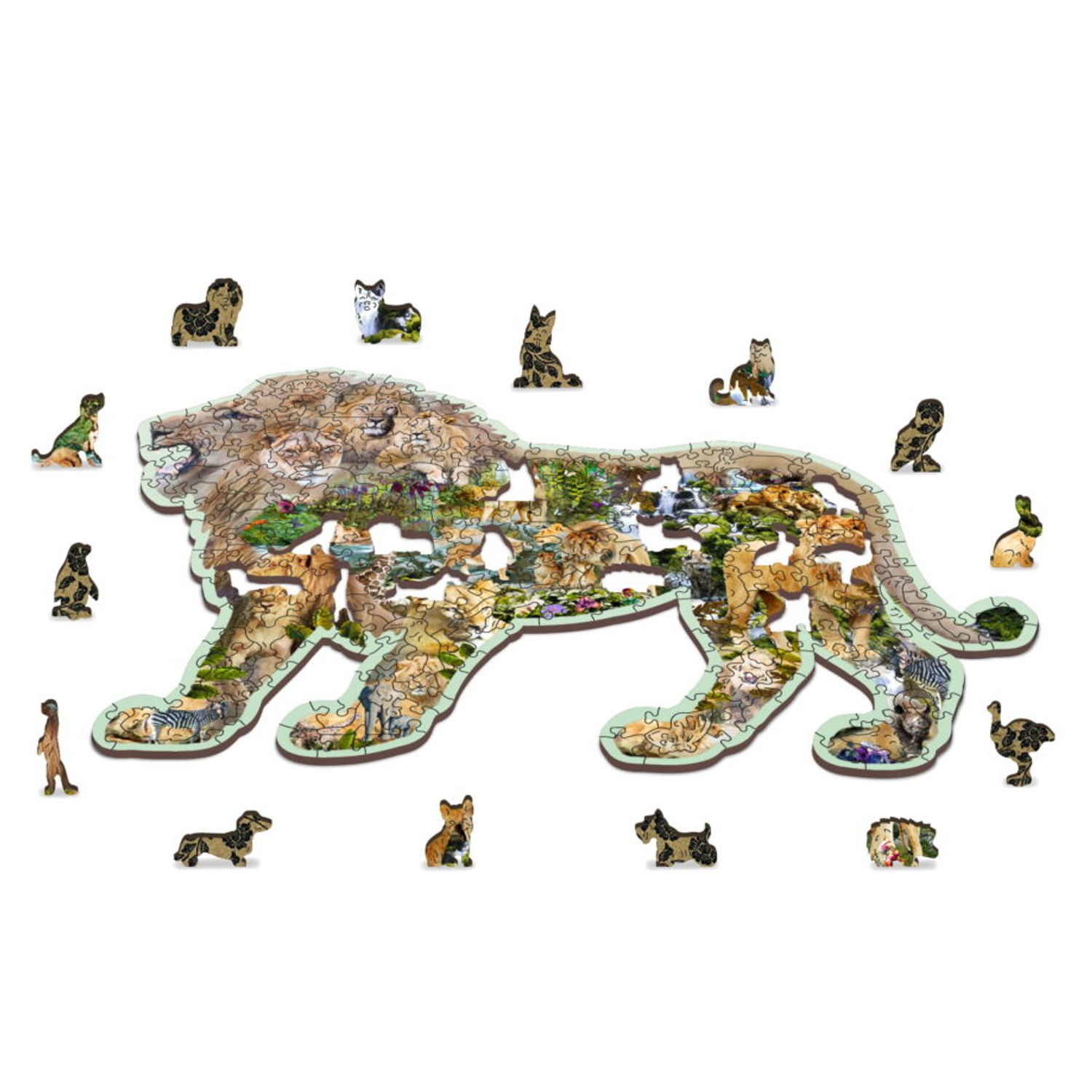 Puzzle din lemn, Regele junglei, 250 piese fotografia produsului View 4 L