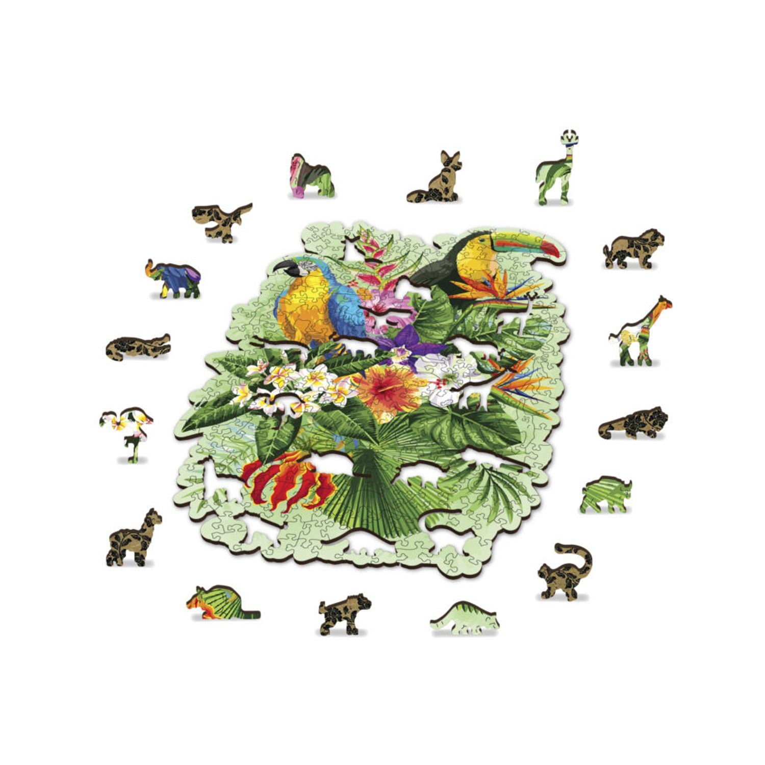 Puzzle din lemn, Pasari tropicale, 300 piese fotografia produsului View 4 L