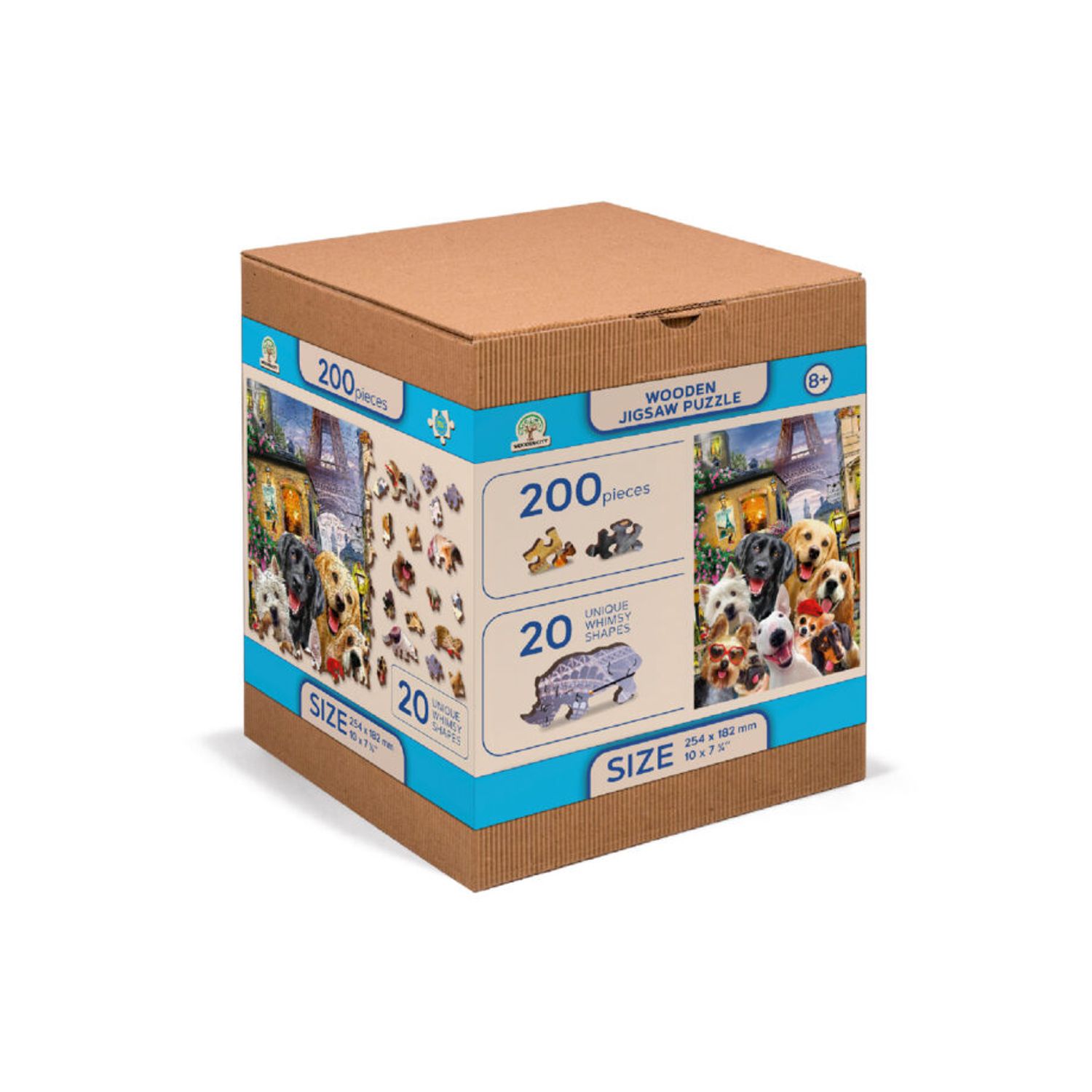 Puzzle din lemn, Catelusi in Paris, 200 piese fotografia produsului