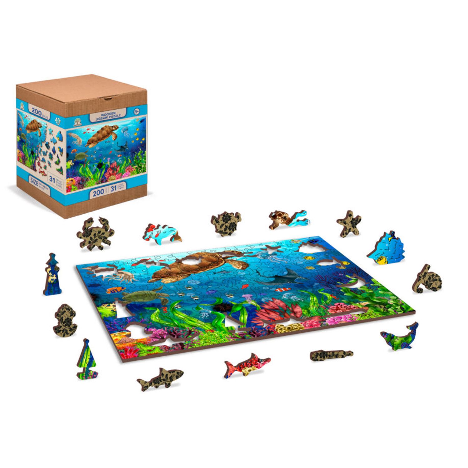 Puzzle din lemn, Paradisul subacvatic, 200 piese fotografia produsului View 2 L