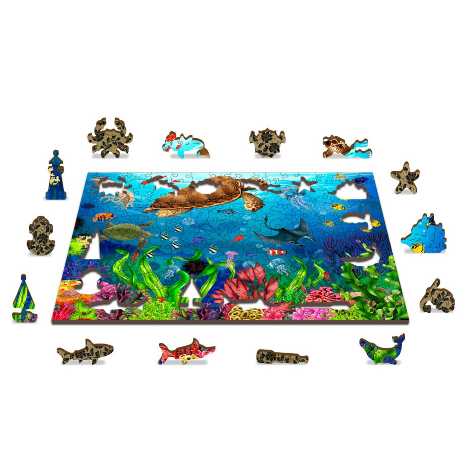 Puzzle din lemn, Paradisul subacvatic, 200 piese fotografia produsului View 4 L