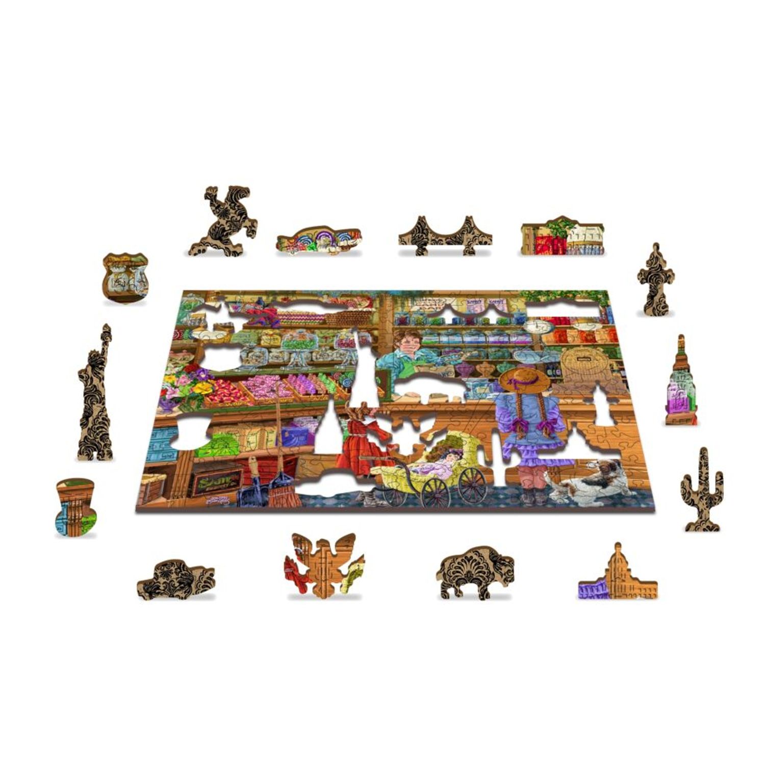 Puzzle din lemn, Magazinul de bomboane, 200 piese fotografia produsului View 4 L