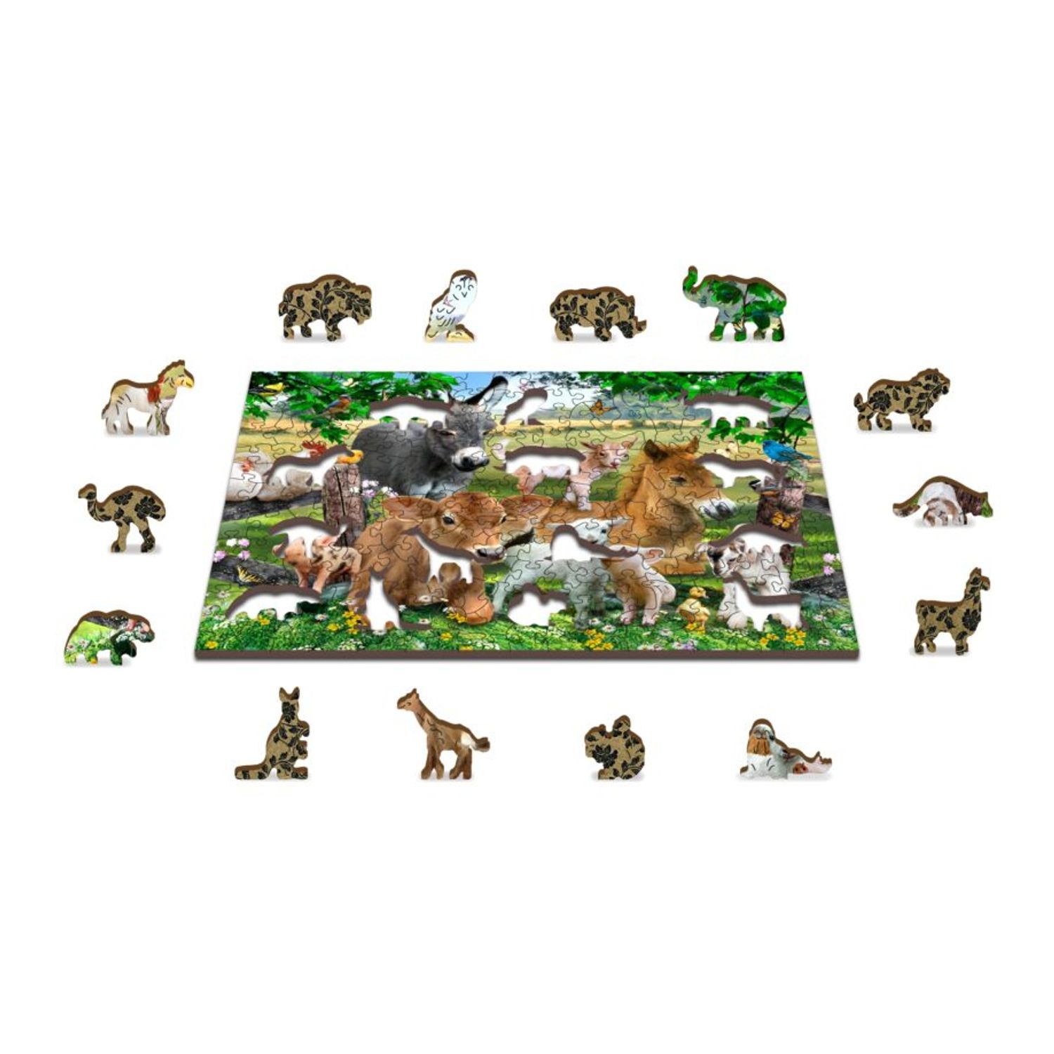 Puzzle din lemn, Cresa animalelor, 200 piese fotografia produsului View 4 L