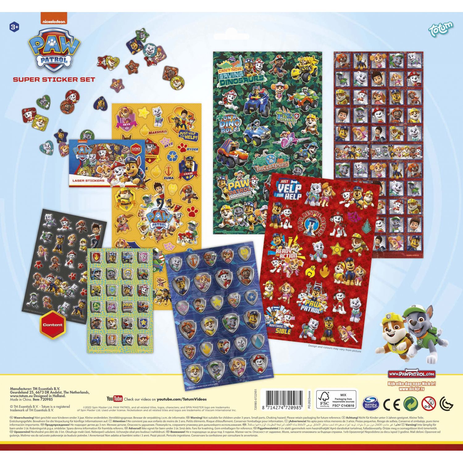 Super set abtibilduri Paw Patrol, Patrula Catelusilor fotografia produsului View 2 L