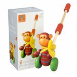 Jucarie de impins maimutica, Orange Tree Toys fotografia produsului View 2 S