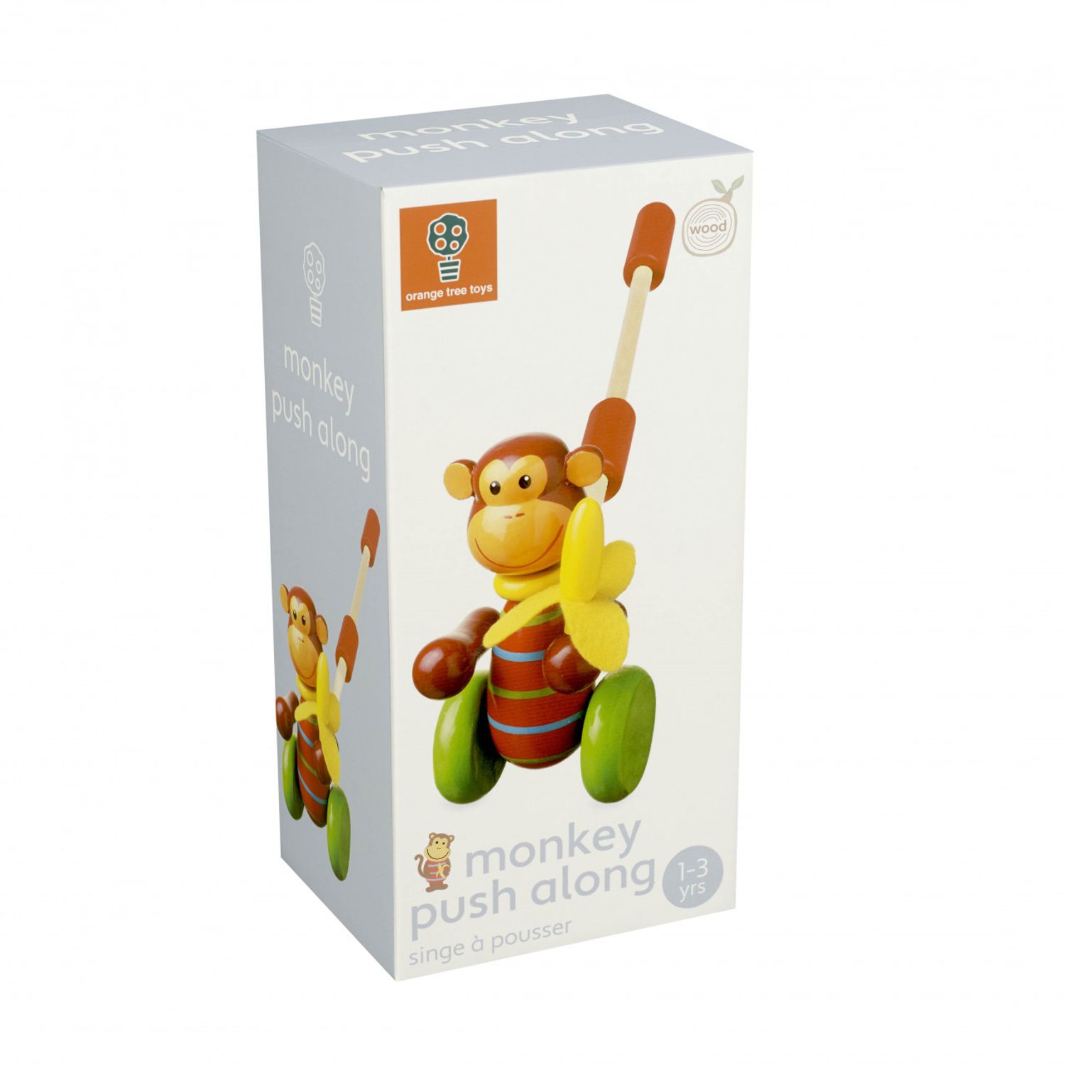 Jucarie de impins maimutica, Orange Tree Toys fotografia produsului View 4 L