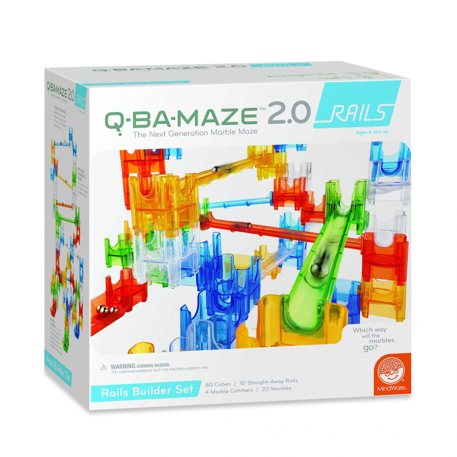 Q-BA-MAZE 2.0: Rails builders set, joc de constructie cu sine si bile fotografia produsului