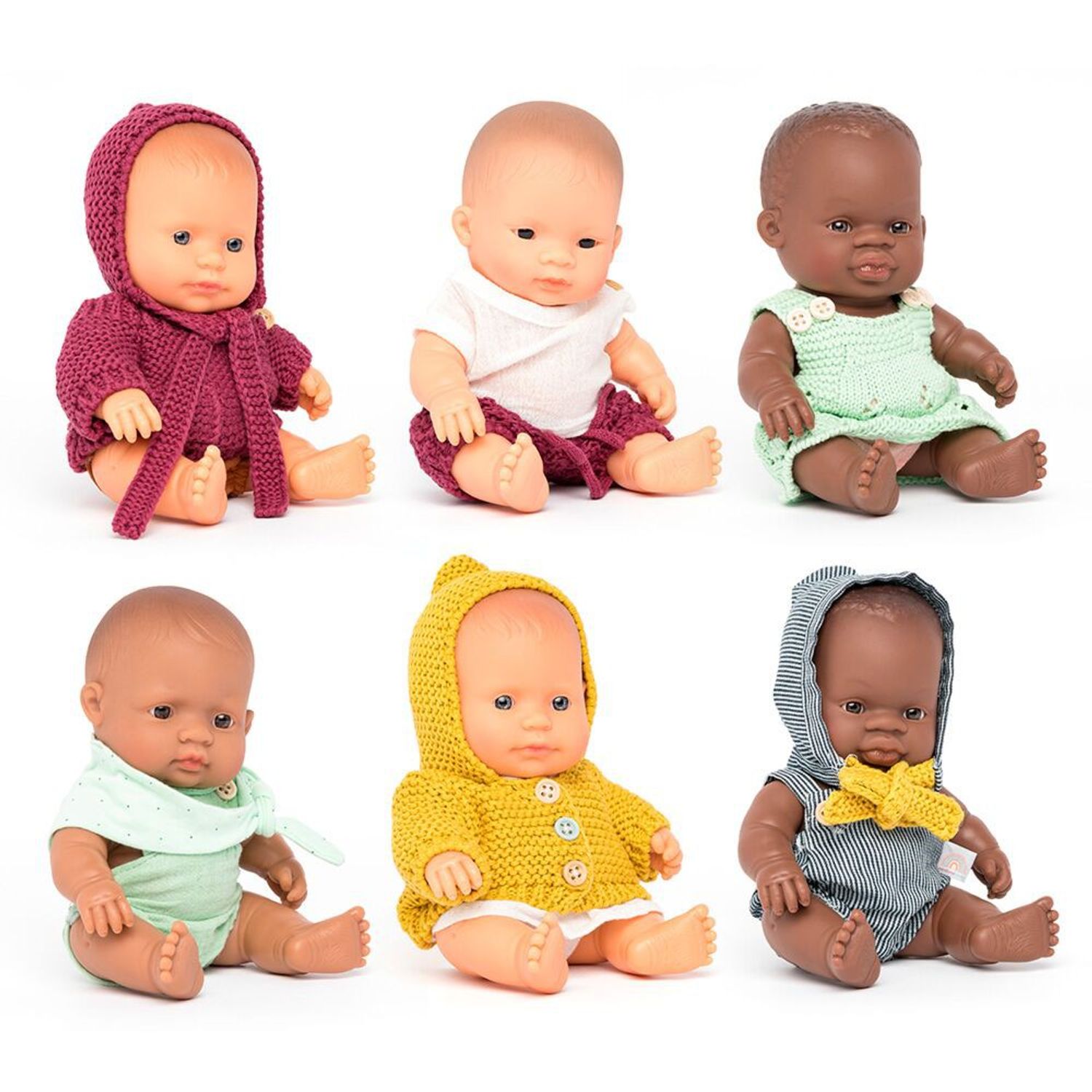 Set 6 papusi educative 21 cm, cu imbracaminte fotografia produsului