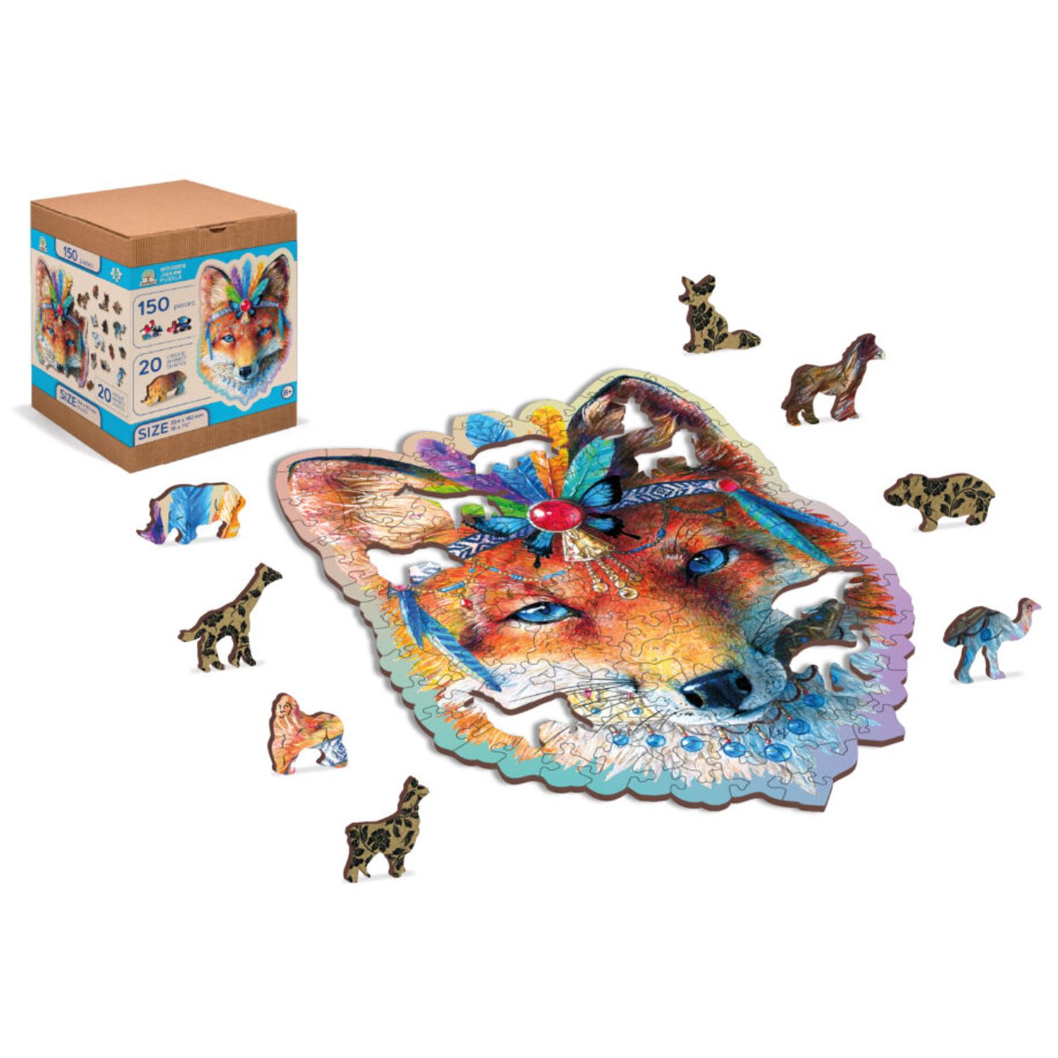 Puzzle din lemn, Vulpe, 150 piese fotografia produsului View 2 L