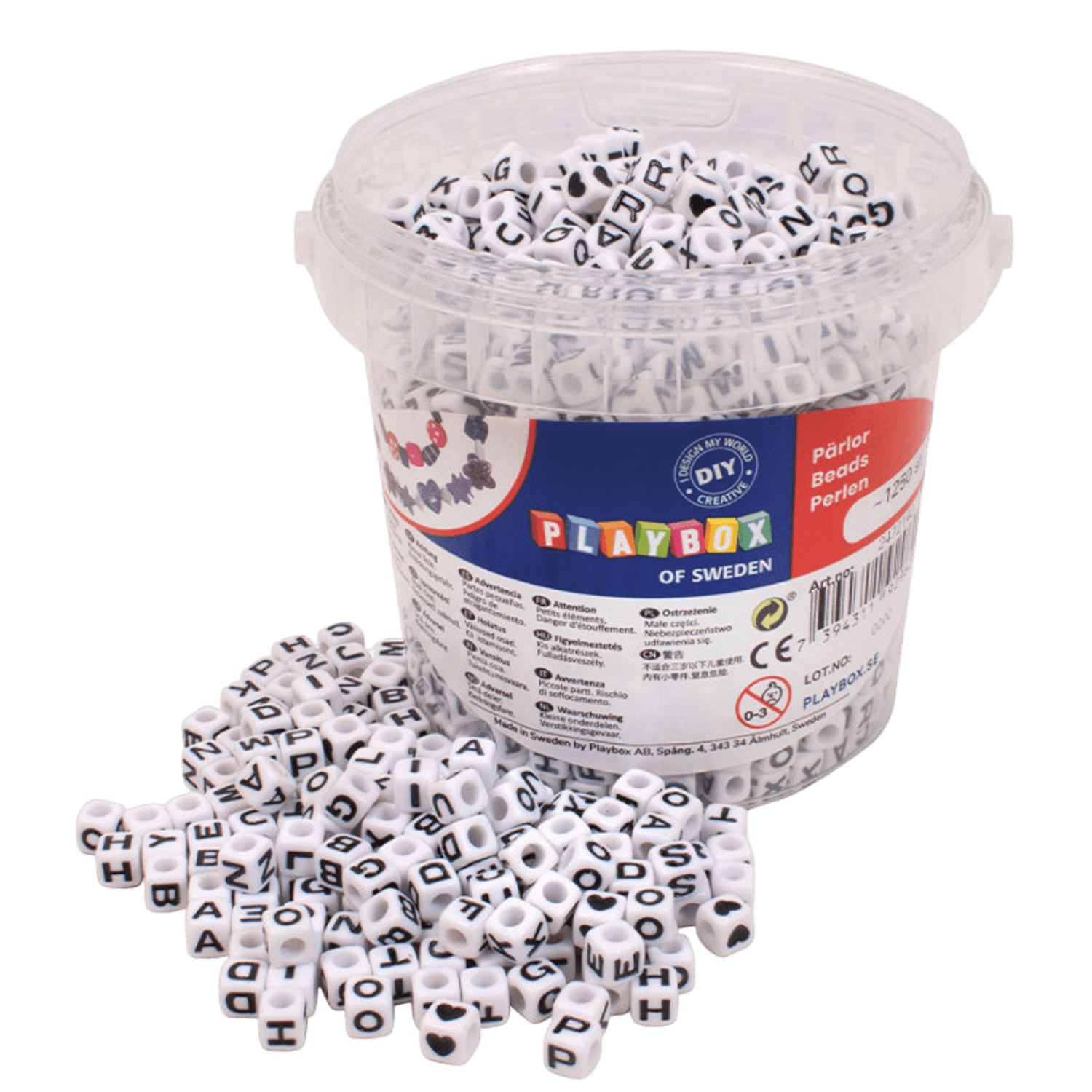 Set 12550 de margele cub de insirat cu litere, diametru 6.5 mm fotografia produsului