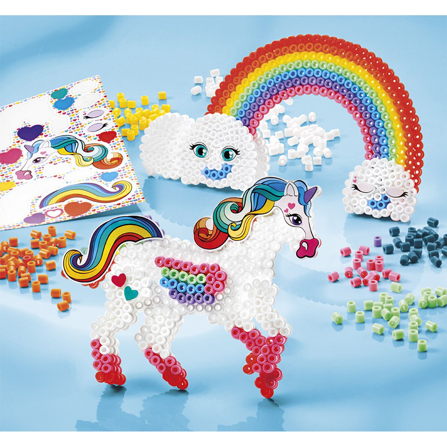 Set creativ DIY cu margele de calcat- Rainbow Unicorn fotografia produsului View 4 L